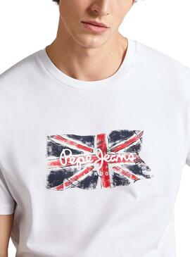 Camiseta Pepe Jeans Clag Branca para Homem.