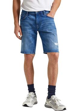 Bermuda Pepe Jeans Taper Rotos Para Homem