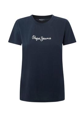 Camiseta Pepe Jeans Lorette Azul Marinho Para Mulher