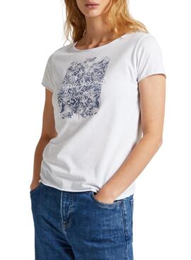 Camiseta Pepe Jeans Jury Branca Para Mulher