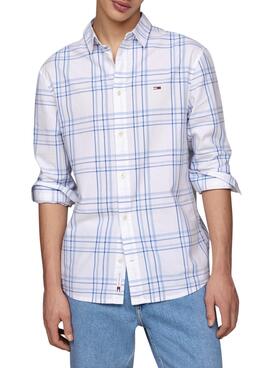 Camisa Tommy Jeans Popelin Xadrez para Homem.