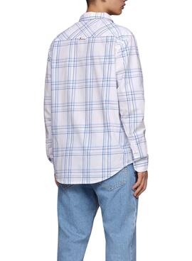 Camisa Tommy Jeans Popelin Xadrez para Homem.