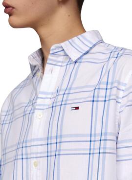 Camisa Tommy Jeans Popelin Xadrez para Homem.