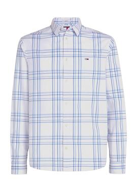 Camisa Tommy Jeans Popelin Xadrez para Homem.