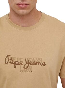 Camisa Pepe Jeans Chris Khaki Bege para Homem