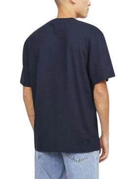 Camiseta Jack and Jones Picture Marino para Homem