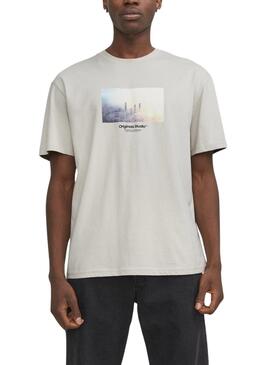 Camisa Jack and Jones Picture Cinza para Homem