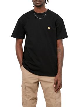 Camiseta Carhartt S/S Chase Preta Para Homem.