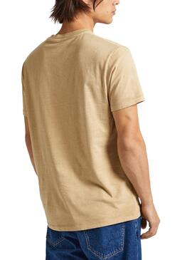 Camiseta Pepe Jeans Jacko Bege para Homem