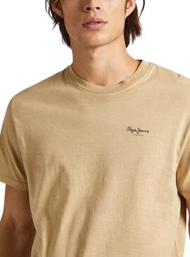 Camiseta Pepe Jeans Jacko Bege para Homem