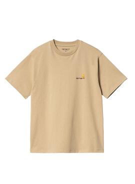 Camiseta Carhartt American Script Beige Para Mulher