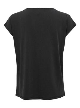 Camiseta Only Free Life S/S V-Neck Negra Mulher