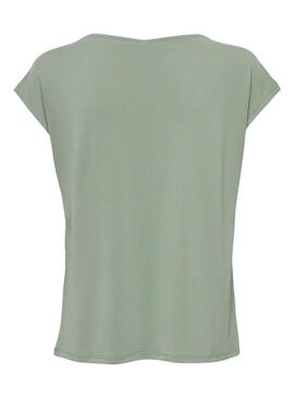 Camiseta Only Free Life S/S V-Neck Verde Mulher