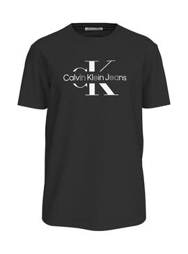 Camiseta Calvin Klein Outline Preto Para Homem