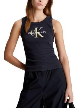 Blusa Calvin Klein Archival MonologoNegro Mulher