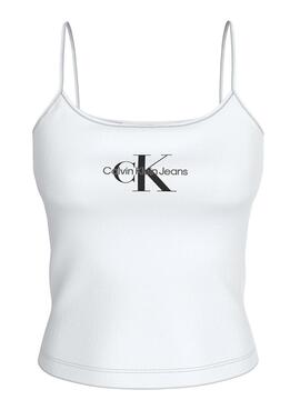Camiseta Calvin Klein Monologo Strappy Branco Mulher