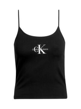 Camiseta Calvin Klein Monologo Strappy Preta Mulher