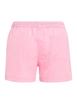 Calção de banho Calvin Klein Drawstring cor-de-rosa para homem.