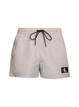 Calção de banho Calvin Klein Drawstring Bege para homem.