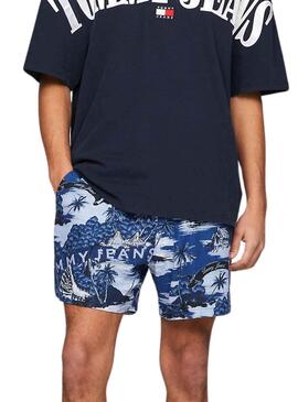 Bermuda Tommy Jeans Hawaian Azul para Homem