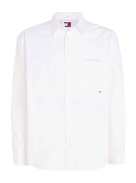 Camisa Tommy Jeans Classic branca para homem.