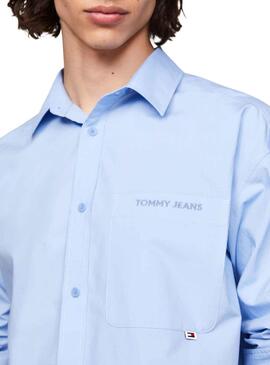 Camisa Tommy Jeans Classic Azul para Homem.