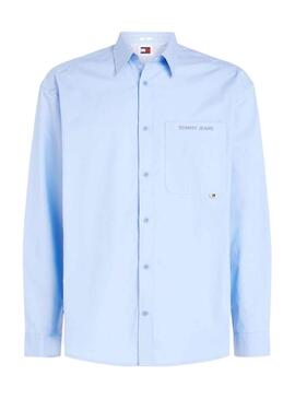 Camisa Tommy Jeans Classic Azul para Homem.