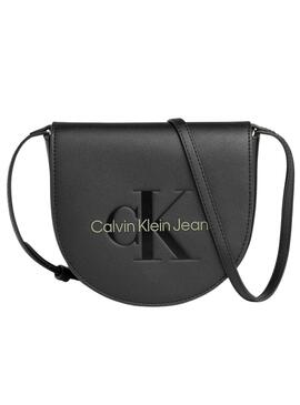 Bolsa a tiracolo Calvin Klein Saddle Negro para Mulher