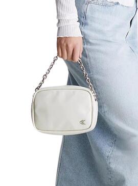 Bolsa Calvin Klein Chain Branca para Mulher.