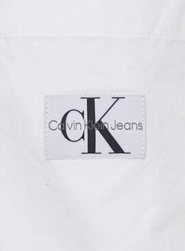 Camisa Calvin Klein Woven Label Branca Mulher.