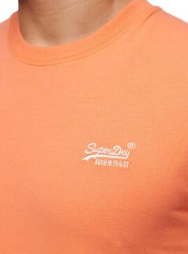 Camiseta Superdry Logo Laranja para Homem.