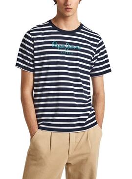 Camiseta Pepe Jeans Listrada Eggo Marino Homem