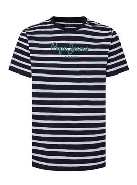 Camiseta Pepe Jeans Listrada Eggo Marino Homem