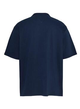 Camiseta Tommy Jeans Over Serif Marinho para Homem