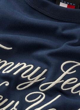 Camiseta Tommy Jeans Over Serif Marinho para Homem