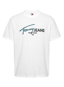 Camiseta Tommy Jeans Spray Pop Branca Para Homem