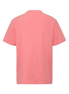 Camisa Tommy Jeans Spray Pop Rosa Para Homem