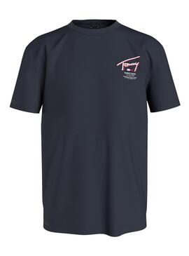 Camiseta Tommy Jeans 3D Marino para Homem