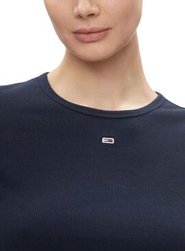 Camiseta Tommy Jeans Slim Marinho para Mulher.