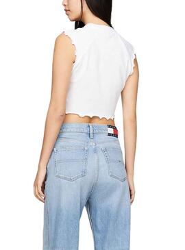 Camiseta Tommy Jeans Lock Branca para Mulher.