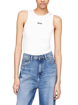 Camiseta Tommy Jeans Tank Branco para Mulher