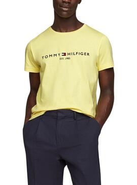 Camiseta Tommy Hilfiger Logo Amarelo para Homem