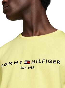 Camiseta Tommy Hilfiger Logo Amarelo para Homem