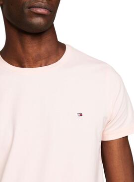 Camiseta Tommy Hilfiger Stretch rosa para homem.