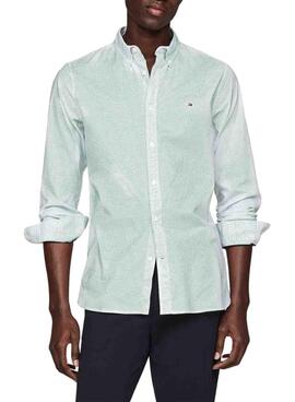 Camisa Tommy Hilfiger Flex Mini Print Verde Homem