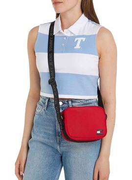 Bolsa Tommy Jeans Essential Crossover Vermelha Mulher