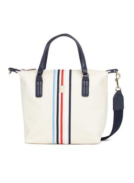 Bolsa Tommy Hilfiger Poppy Pequena Bege Para Mulher