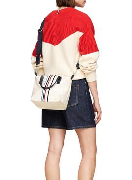 Bolsa Tommy Hilfiger Poppy Pequena Bege Para Mulher