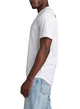 Camiseta G-Star Back Graphic Lash Branca Homem