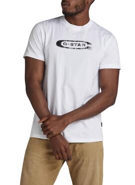 Camiseta G-Star Distressed Branca para Homens